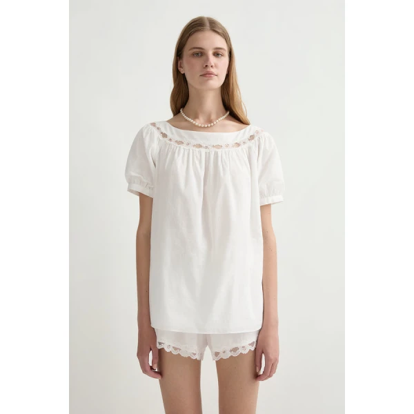 Posse Marilyn Blouse – sustainable Tops in White from Australian designer at Coveti.