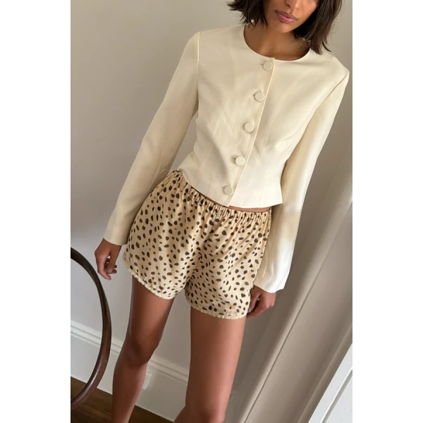 Posse Priscilla Short – sustainable Shorts in Beige from Australian designer at Coveti.