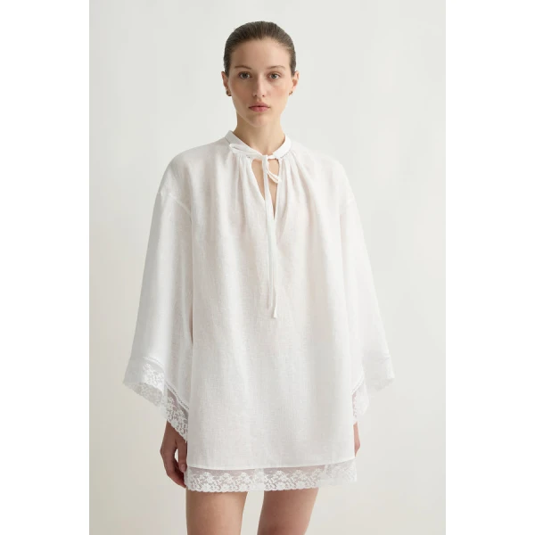 Posse Veronica Kaftan – sustainable Dresses in White from Australian designer at Coveti.