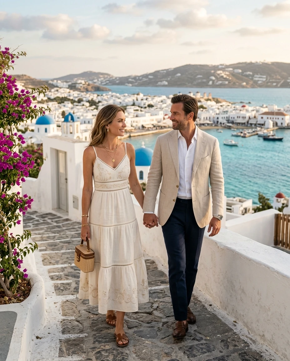 Gemma Deeks Style Guide: Resort chic Anniversary in Mykonos Summer 2026