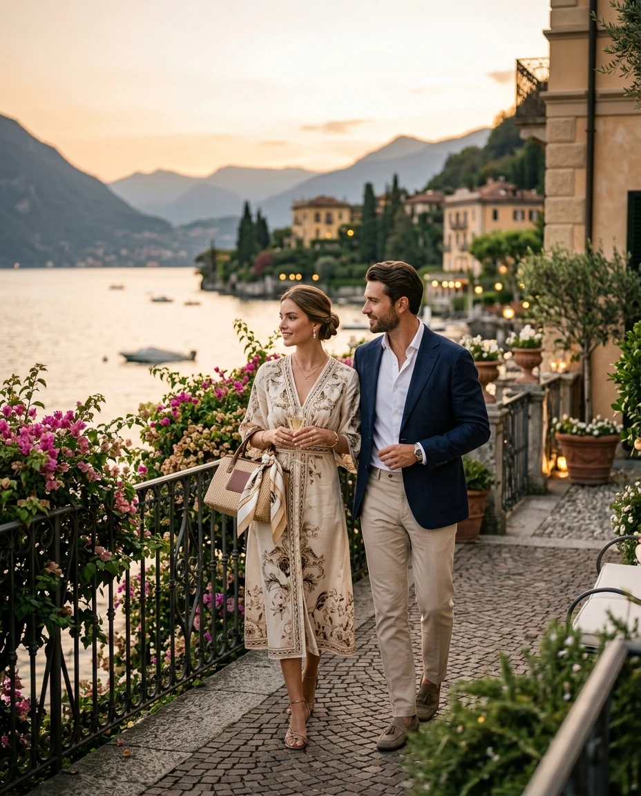 Gemma Deeks Style Guide: Resort chic Date night in Lake Como Summer 2026