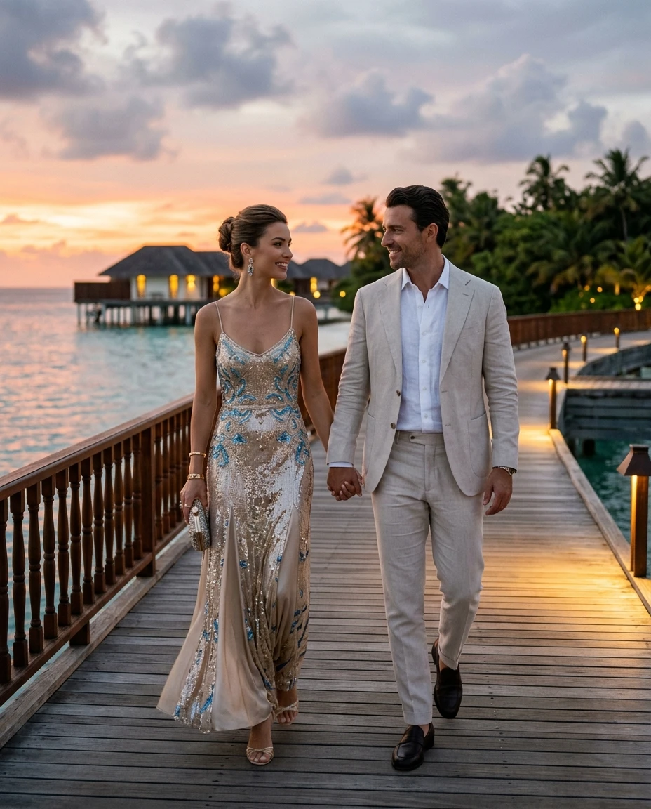 Gemma Deeks Style Guide: Resort chic Date night in Maldives Summer 2026