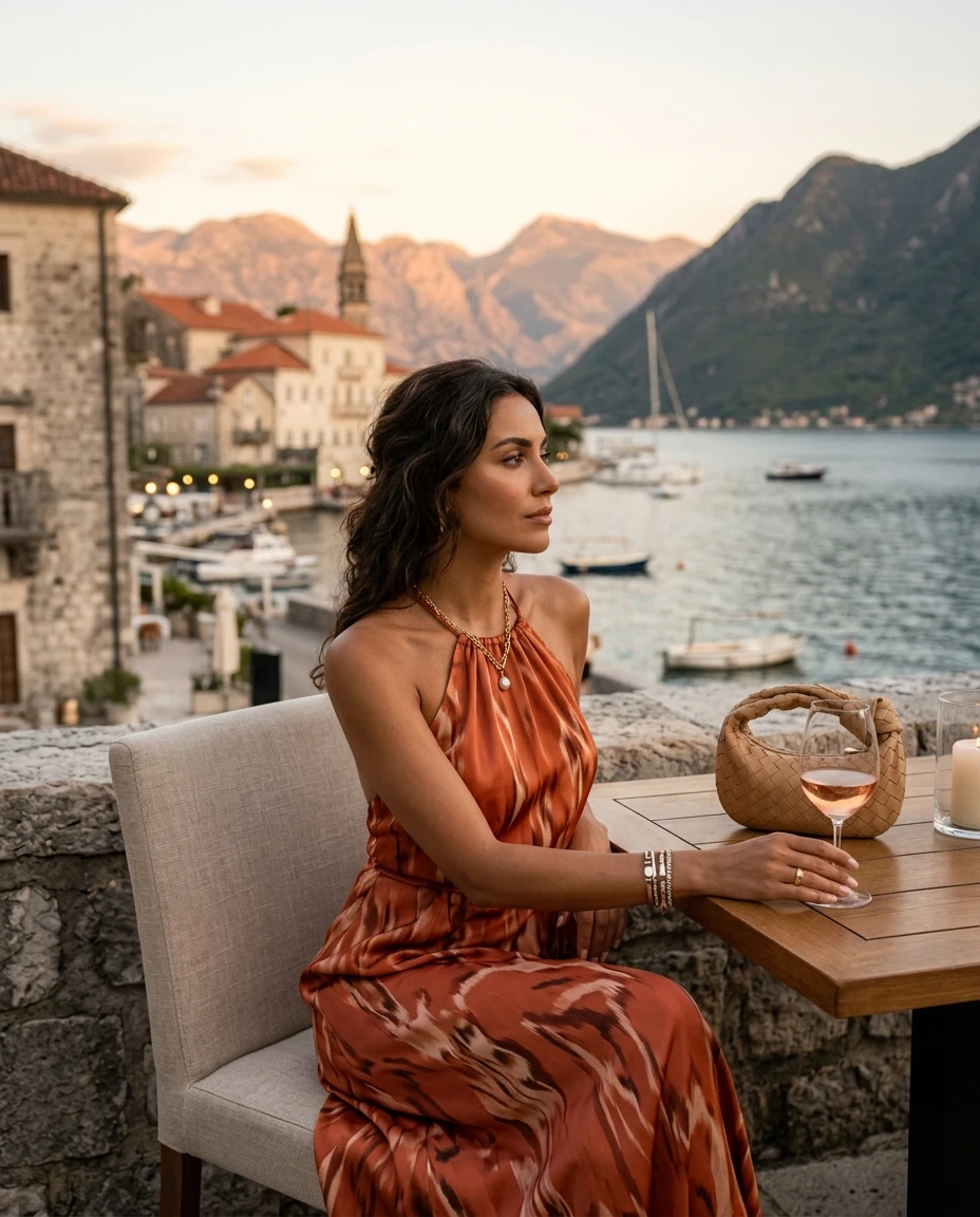 Gemma Deeks Style Guide: Resort chic Date night in Montenegro Summer 2026