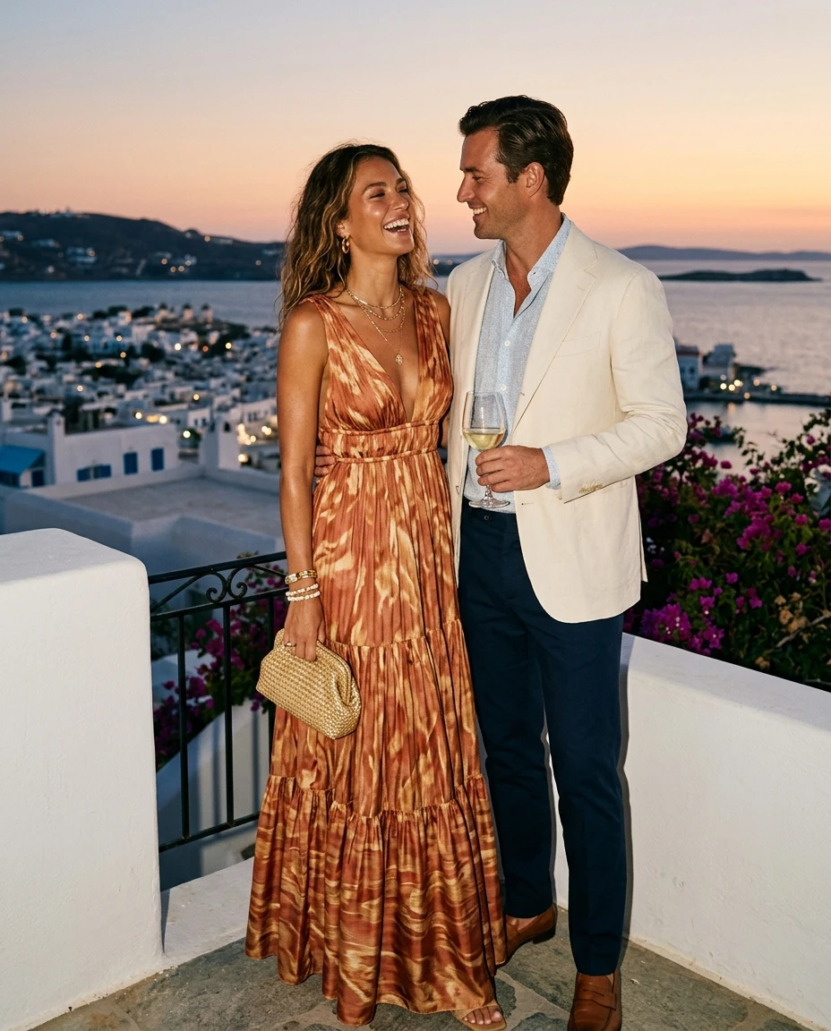 Gemma Deeks Style Guide: Resort chic Date night in Mykonos Summer 2026