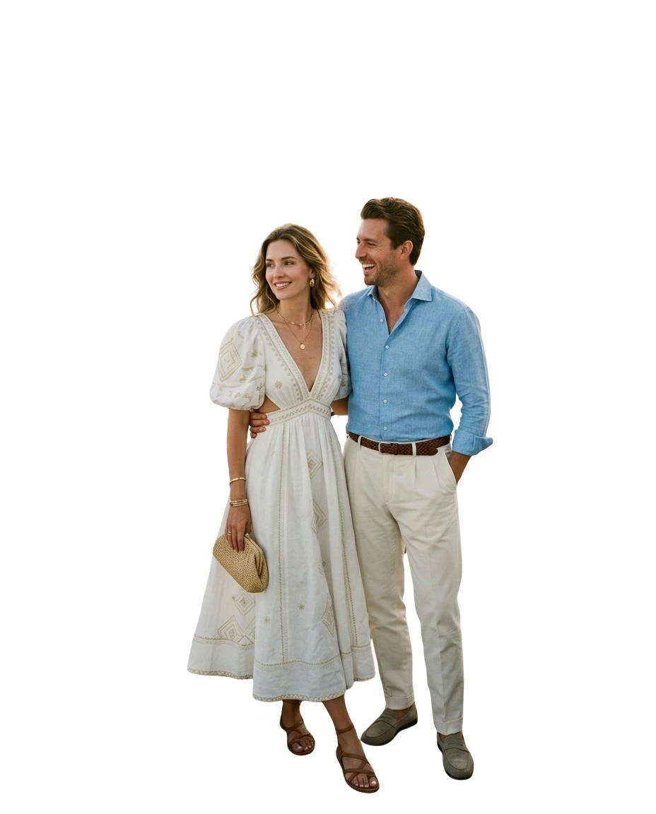 Gemma Deeks Style Guide: Resort chic Date night in Santorini Summer 2026