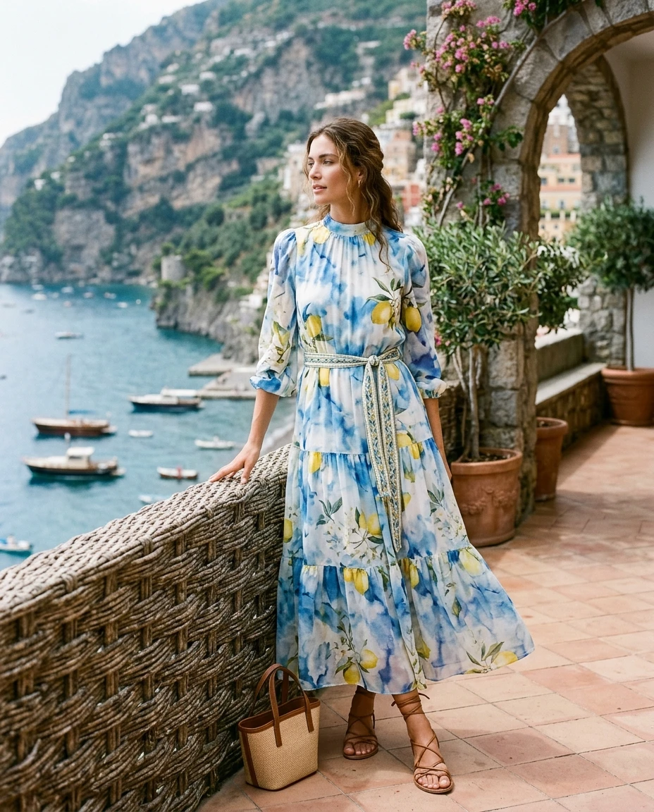 Gemma Deeks Style Guide: Resort chic Designer Summer Dresses in Amalfi Coast Summer 2026