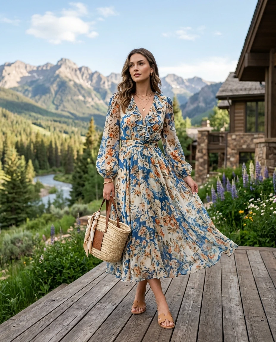Gemma Deeks Style Guide: Resort chic Designer Summer Dresses in Aspen Summer 2026