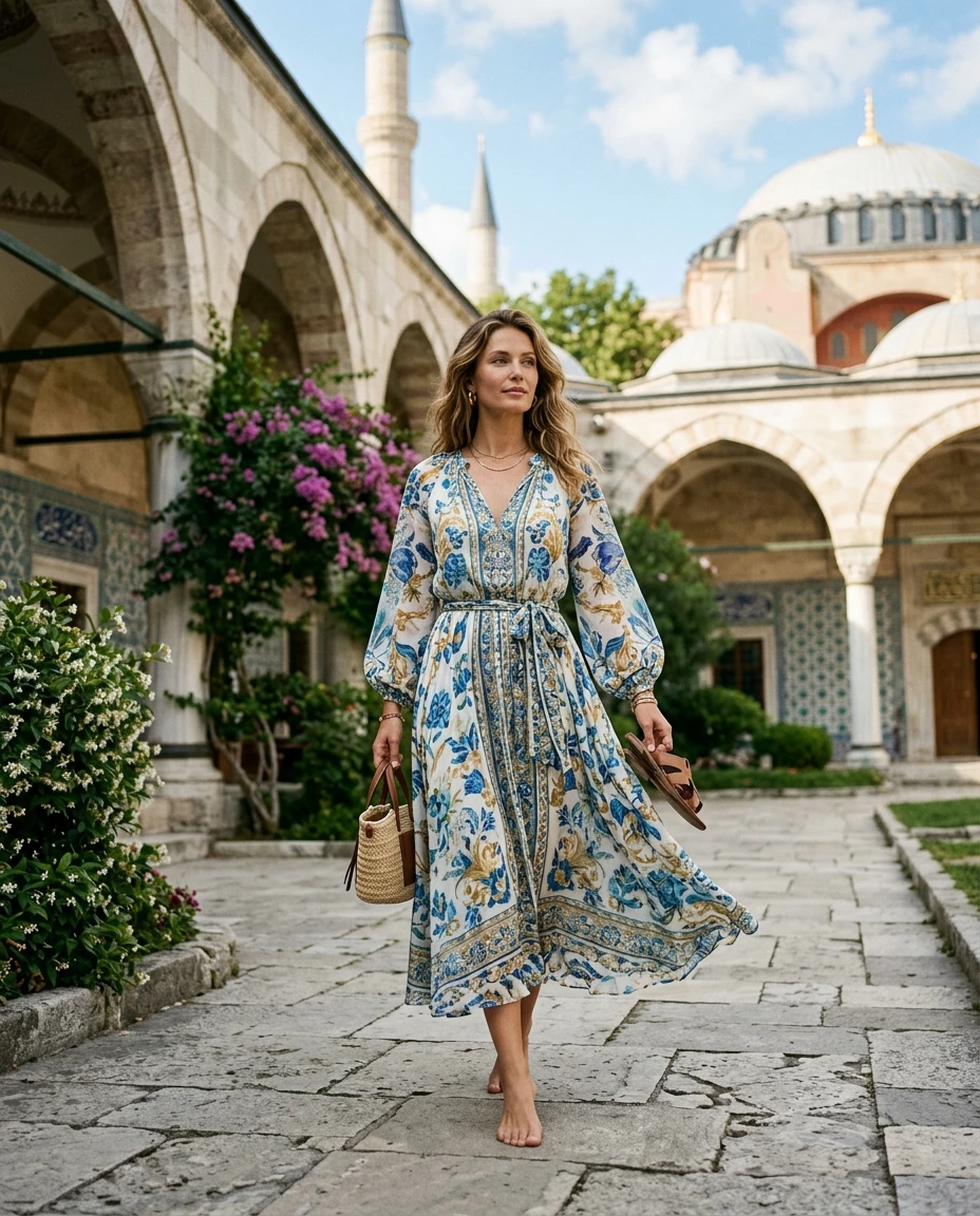 Gemma Deeks Style Guide: Resort chic Designer Summer Dresses in Istanbul Summer 2026