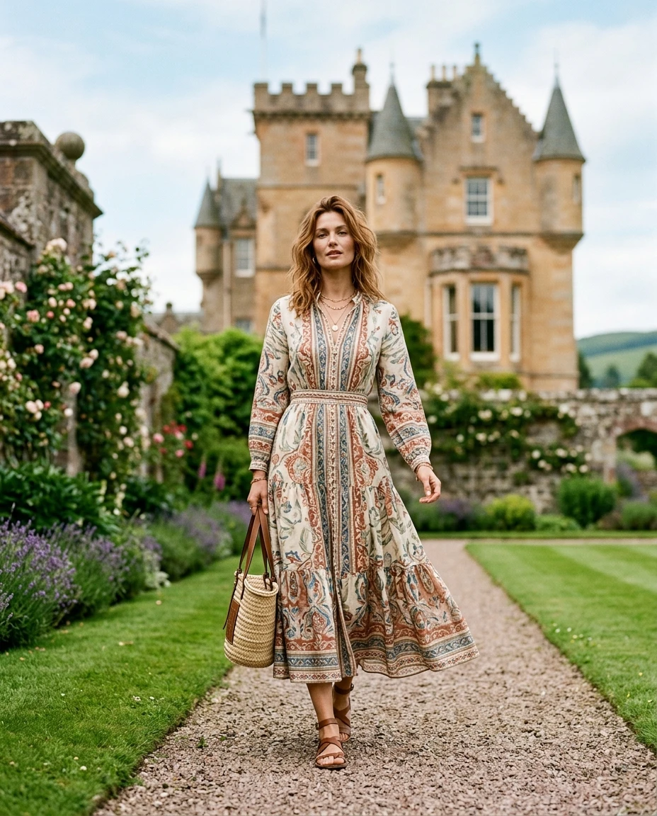 Gemma Deeks Style Guide: Resort chic Designer Summer Dresses in Scotland Summer 2026