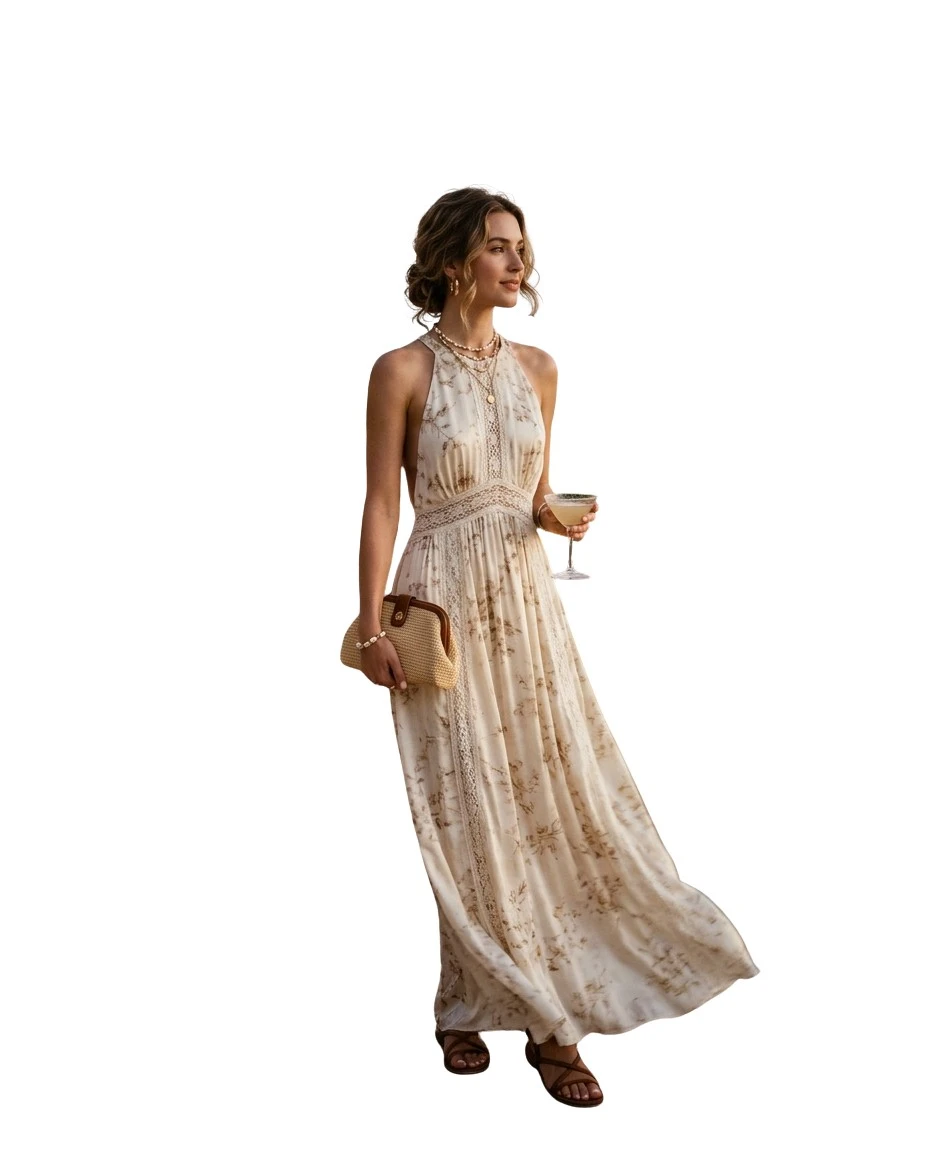 Gemma Deeks Style Guide: Resort chic dinner outfit in Cancun Summer 2026