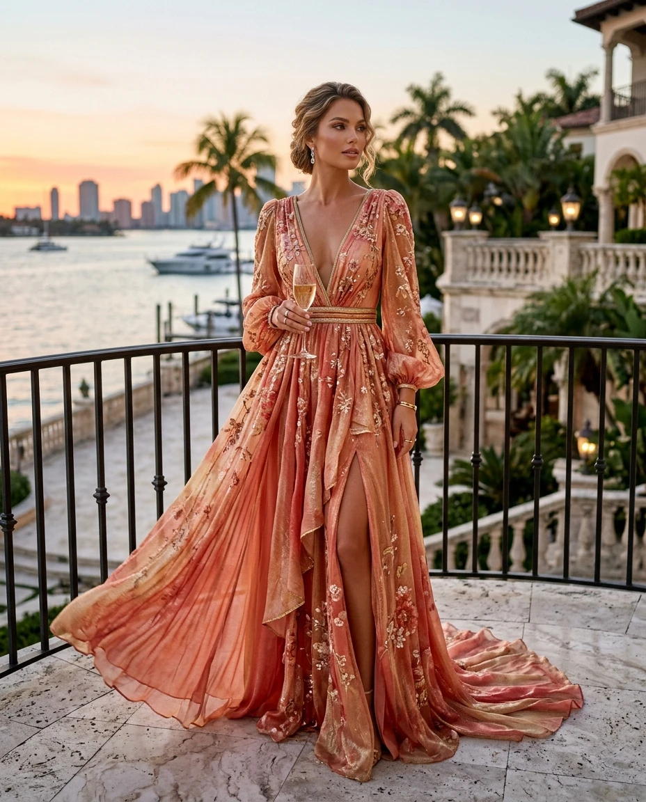 Gemma Deeks Style Guide: Resort chic gala gown in Florida Summer 2026
