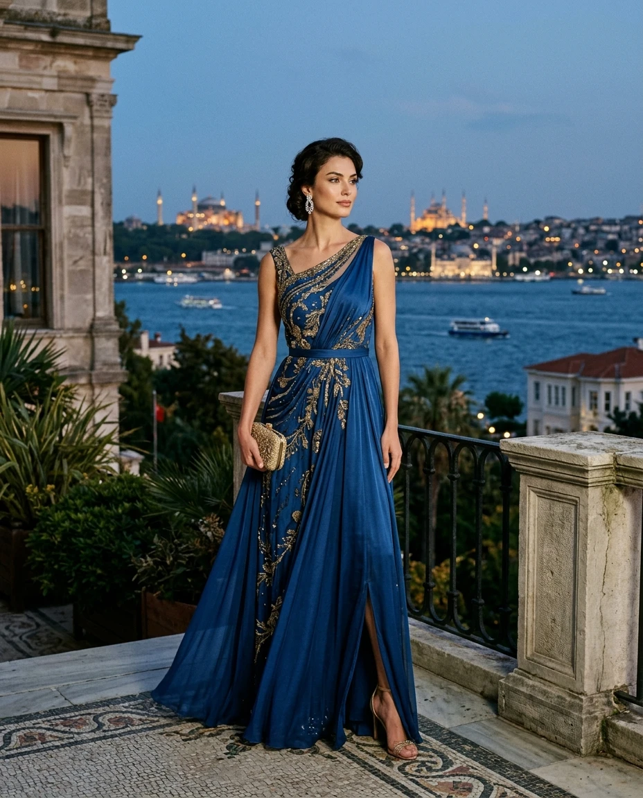 Gemma Deeks Style Guide: Resort chic gala gown in Istanbul Summer 2026