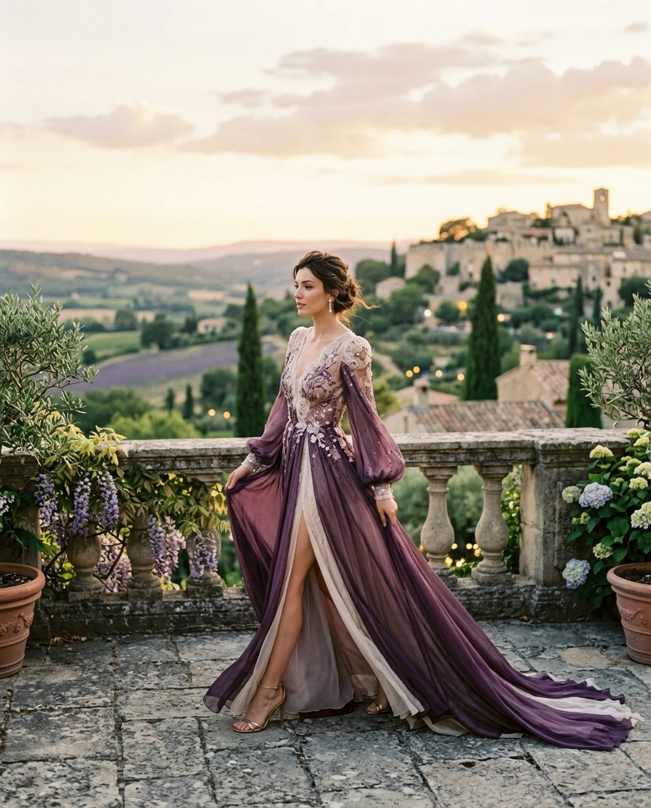 Gemma Deeks Style Guide: Resort chic gala gown in Provence France Summer 2026