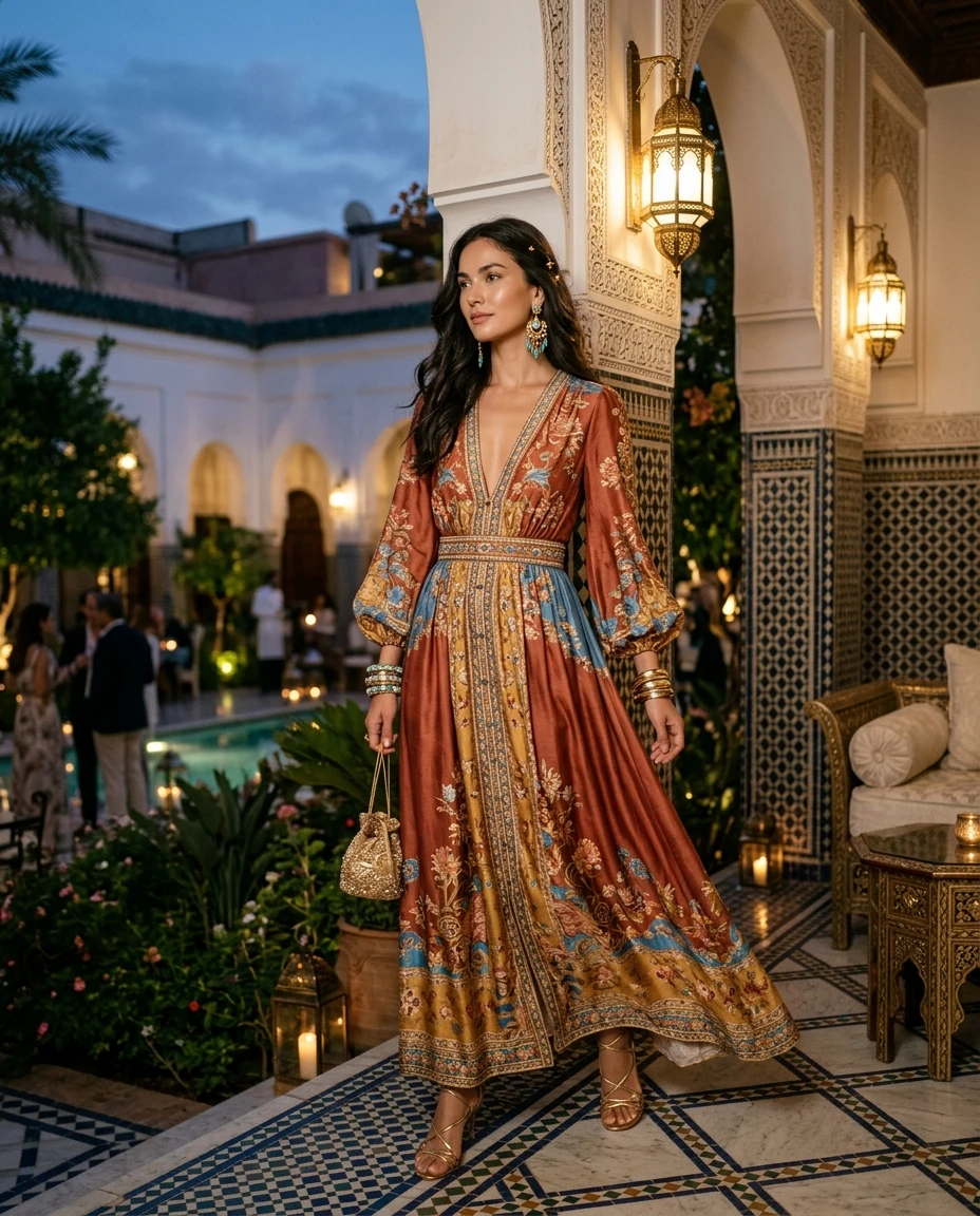 Gemma Deeks Style Guide: Resort chic Holiday parties in Moroco Summer 2026