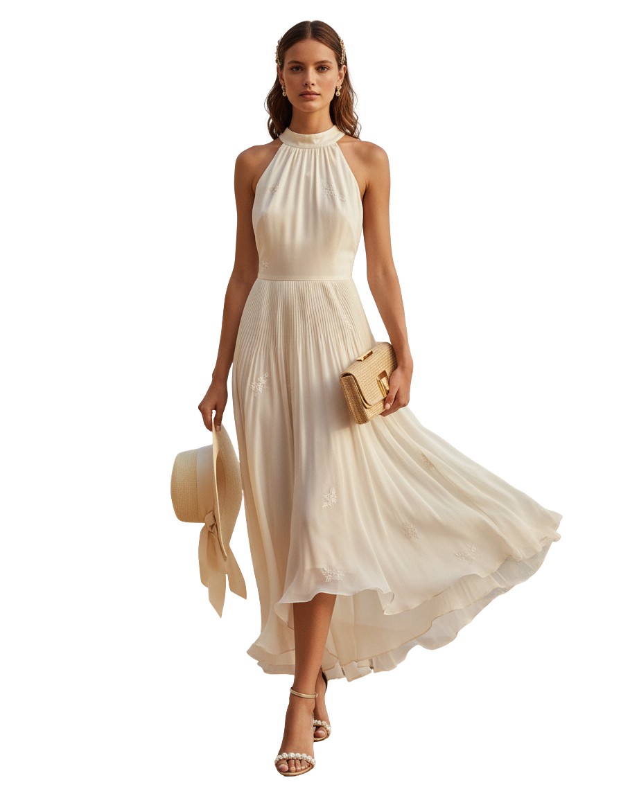 Gemma Deeks Style Guide: Resort chic wedding guest dress in La Romana Summer 2026