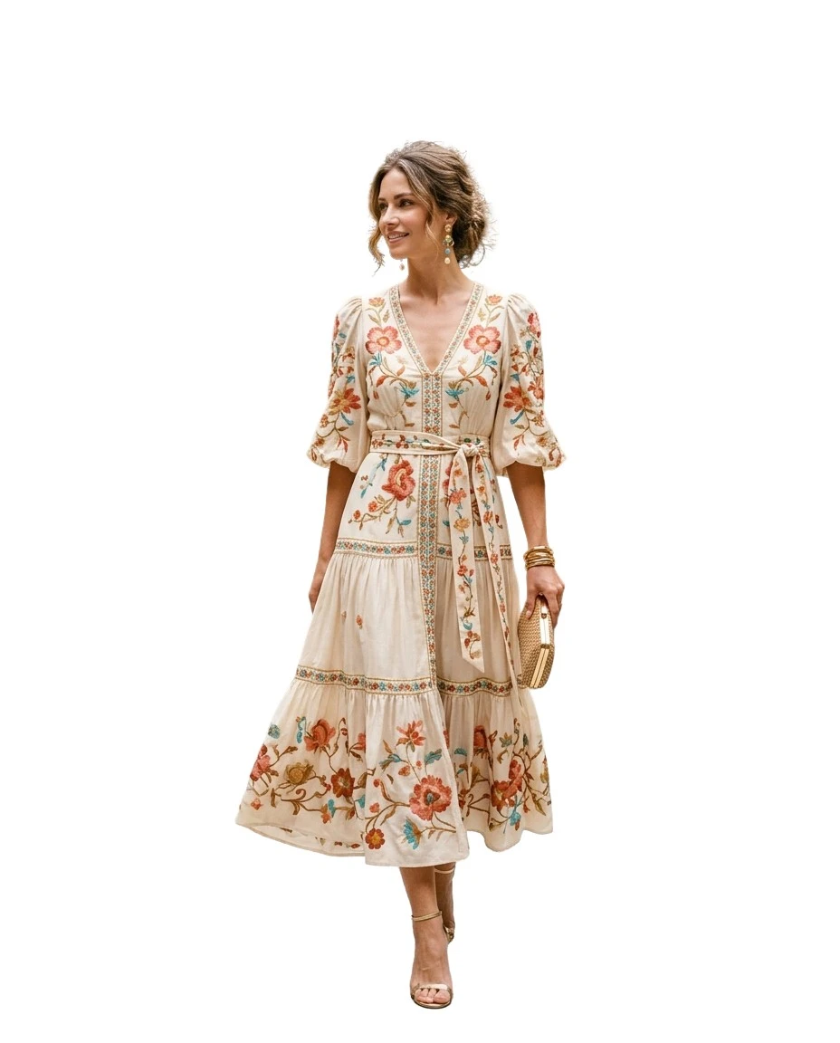Gemma Deeks Style Guide: Resort chic wedding guest dress in Marrakech Summer 2026