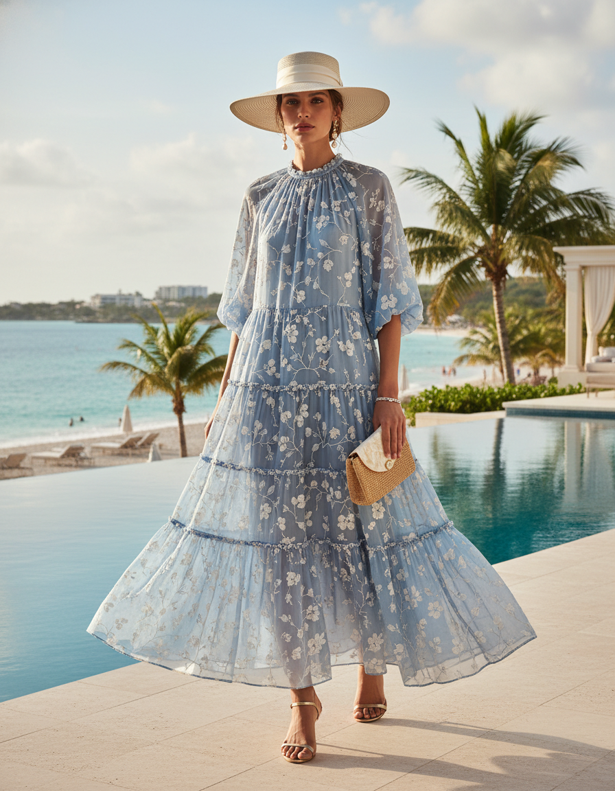 Gemma Deeks Style Guide: Resort chic wedding guest dress in Montego Bay Summer 2026