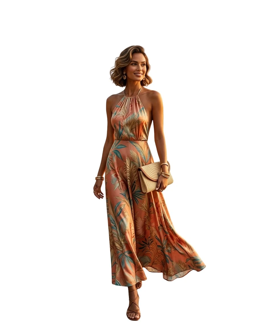 Gemma Deeks Style Guide: Resort chic wedding guest dress in Thailand Summer 2026