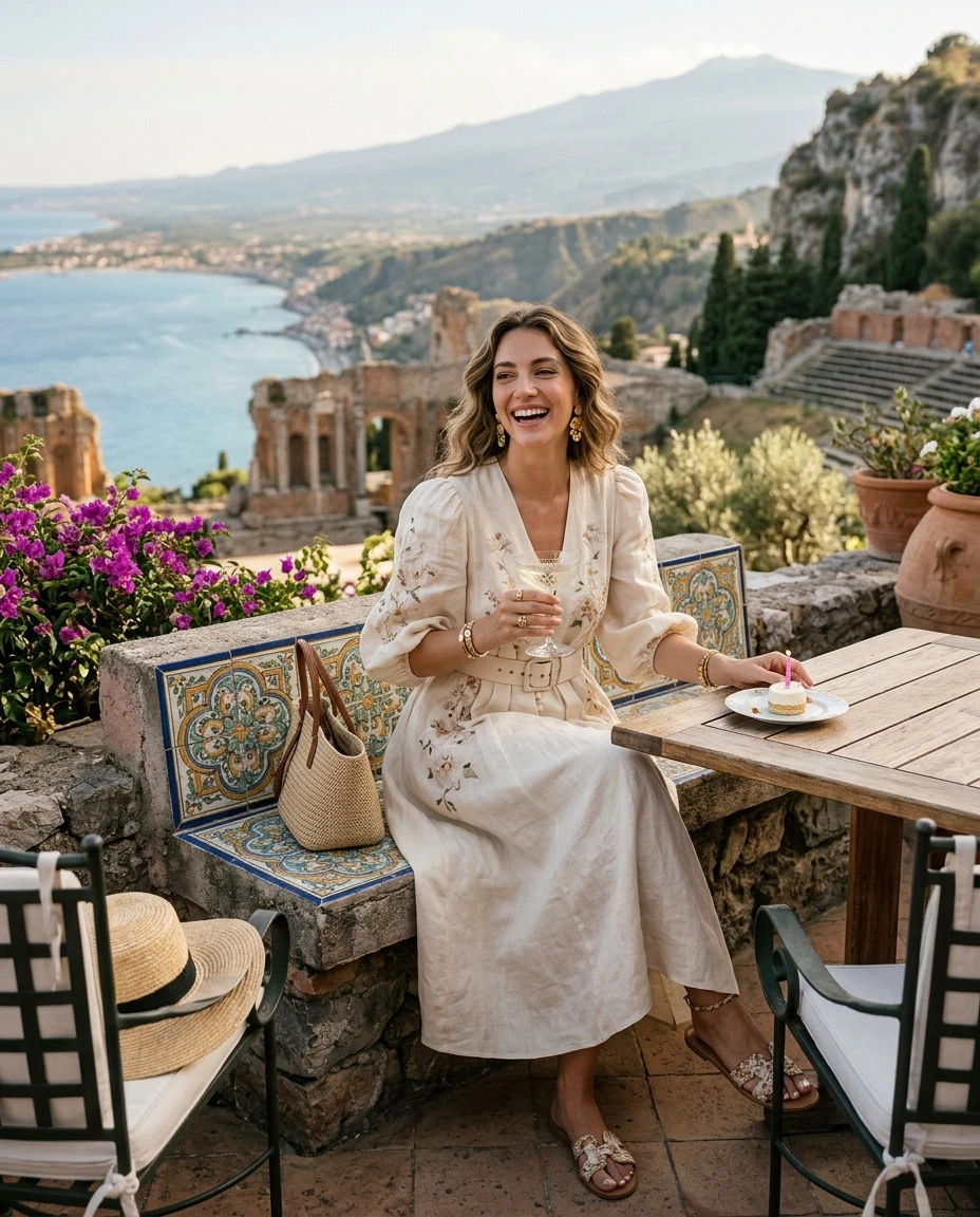 Gemma Deeks Style Guide: Resort Wear Birthday in Sicily Summer 2026