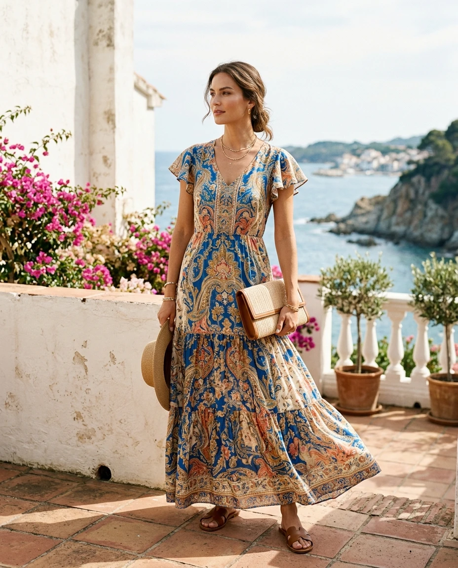 Gemma Deeks Style Guide: Resort Wear Designer Summer Dresses in Spain Summer 2026