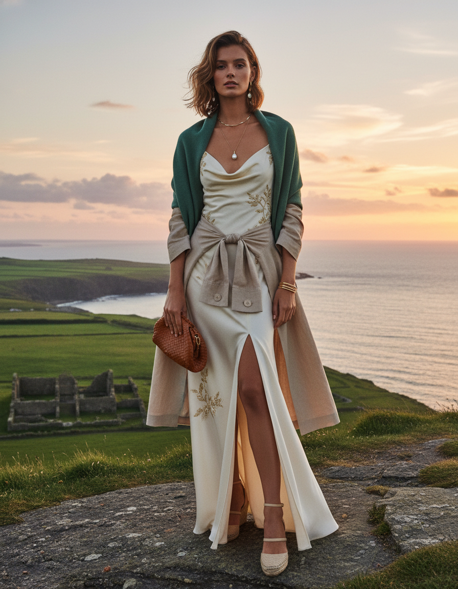 Gemma Deeks Style Guide: Resort Wear dinner outfit in Ireland Summer 2026