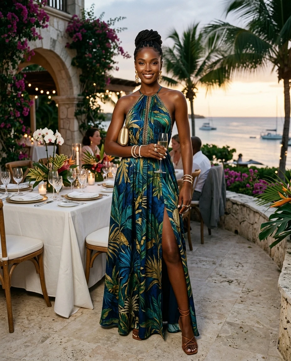 Gemma Deeks Style Guide: Resort Wear dinner outfit in La Romana Summer 2026