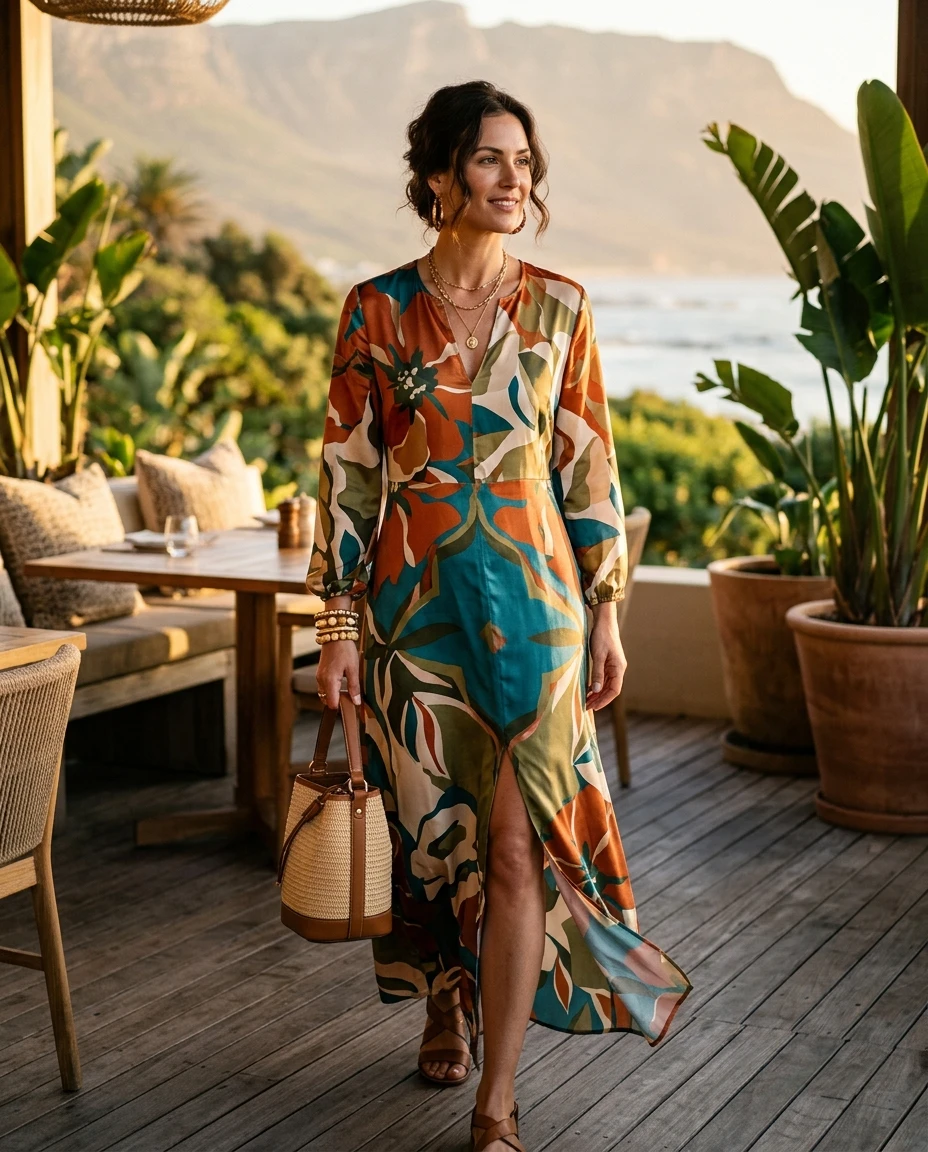 Gemma Deeks Style Guide: Resort Wear dinner outfit in South Africa Summer 2026