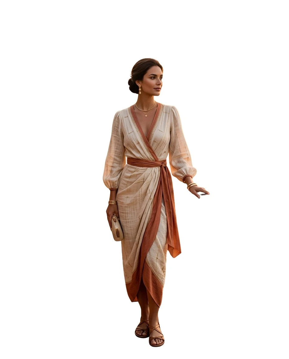 Gemma Deeks Style Guide: Resort Wear dinner outfit in Tuscany Summer 2026