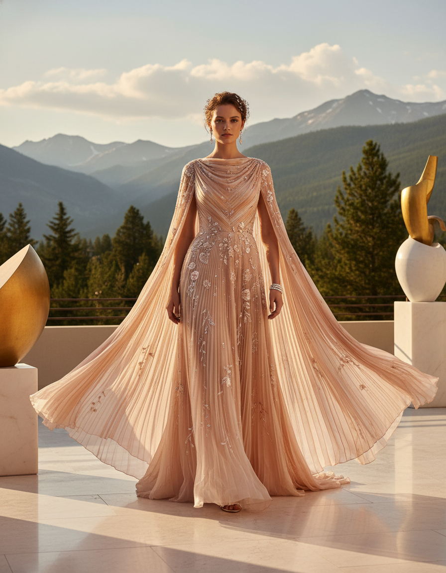 Gemma Deeks Style Guide: Resort Wear gala gown in Aspen Summer 2026