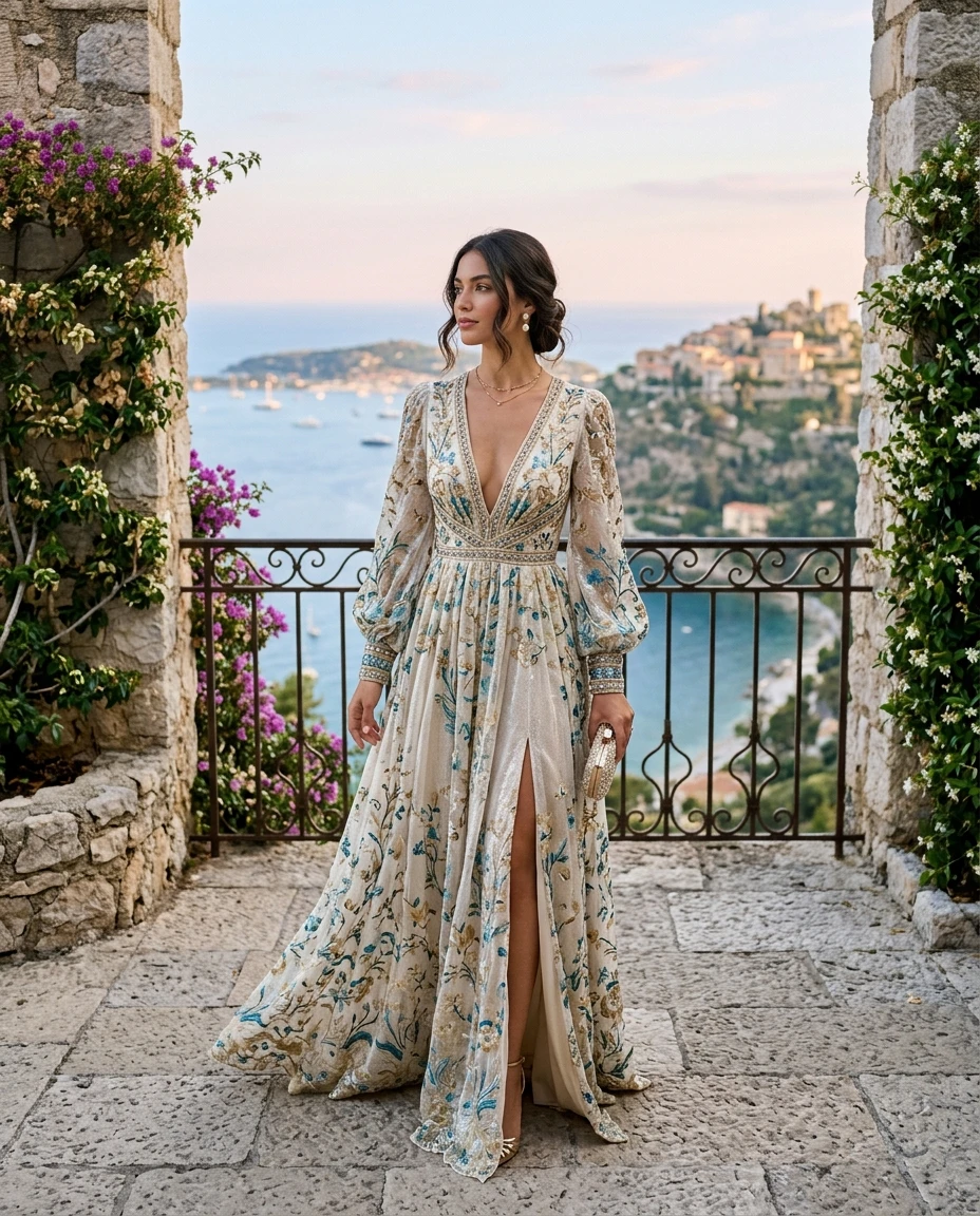Gemma Deeks Style Guide: Resort Wear gala gown in France Summer 2026