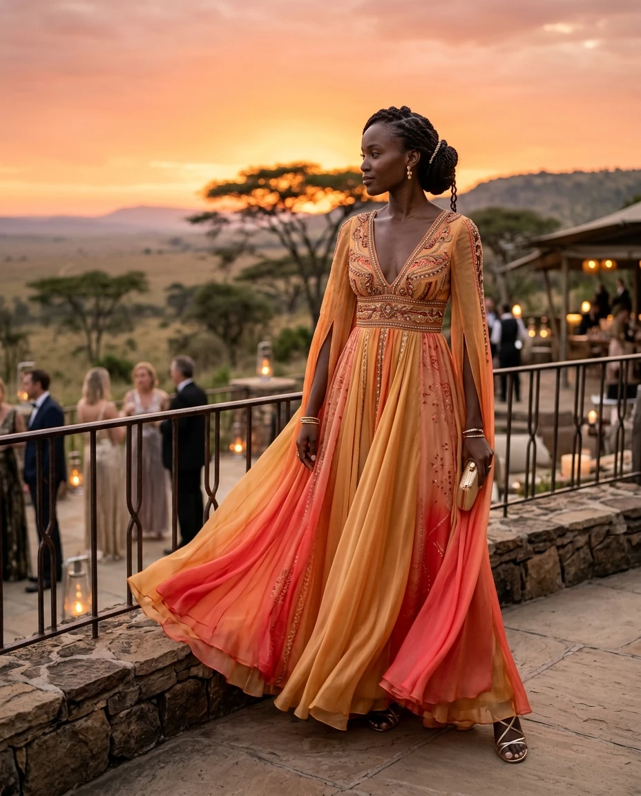 Gemma Deeks Style Guide: Resort Wear gala gown in Kenya Summer 2026