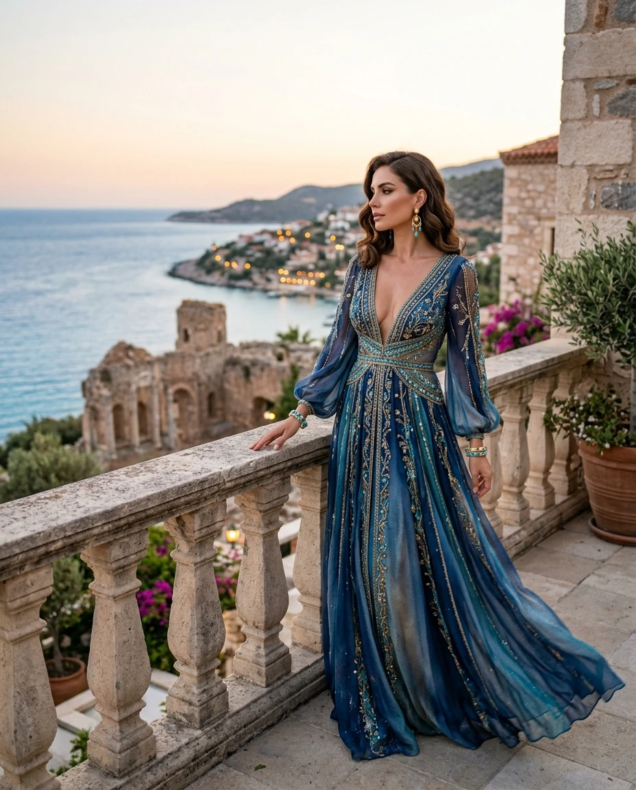 Gemma Deeks Style Guide: Resort Wear gala gown in Turkey Summer 2026