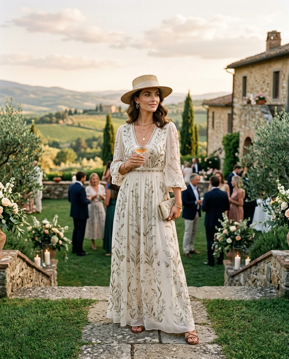Gemma Deeks Style Guide: Resort Wear Holiday parties in Tuscany Summer 2026