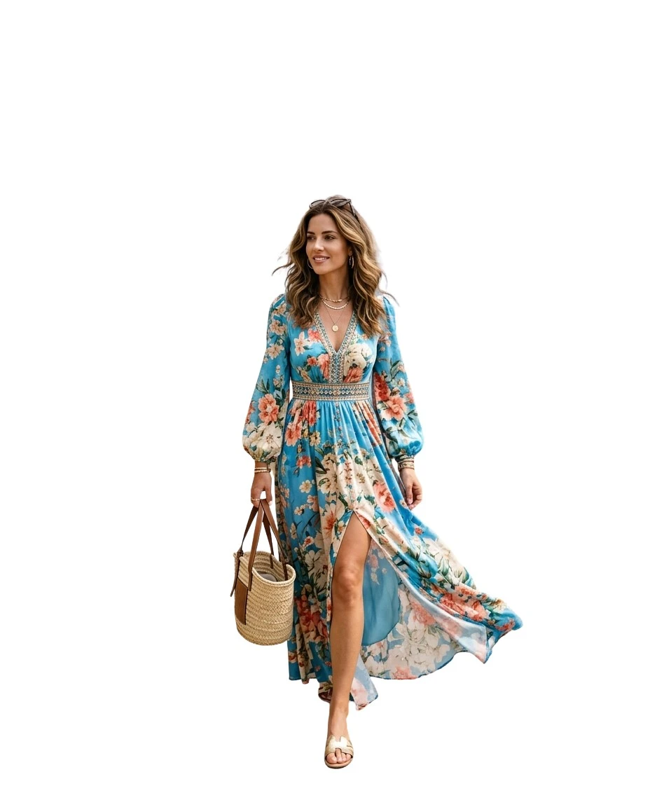 Gemma Deeks Style Guide: Resort Wear wedding guest dress in Ibiza Summer 2026