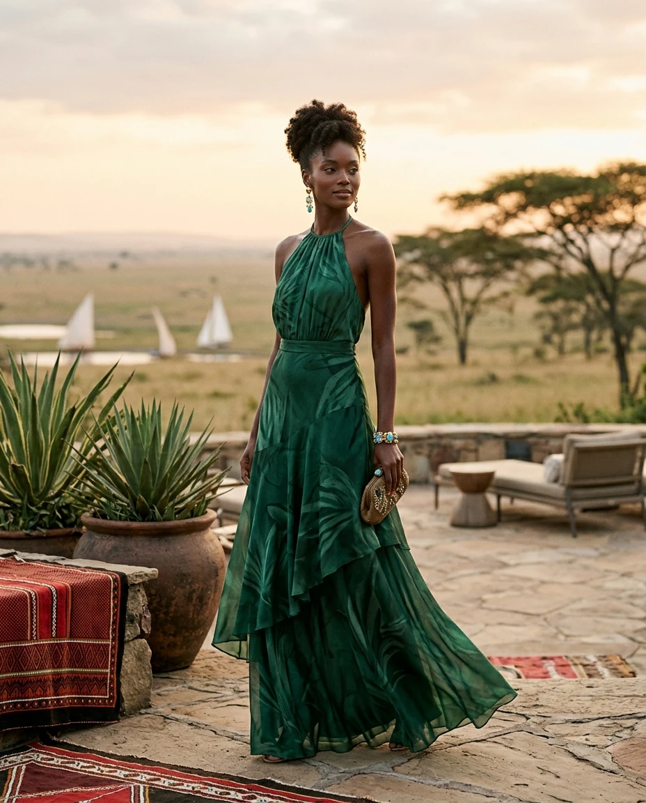 Gemma Deeks Style Guide: Resort Wear wedding guest dress in Kenya Summer 2026