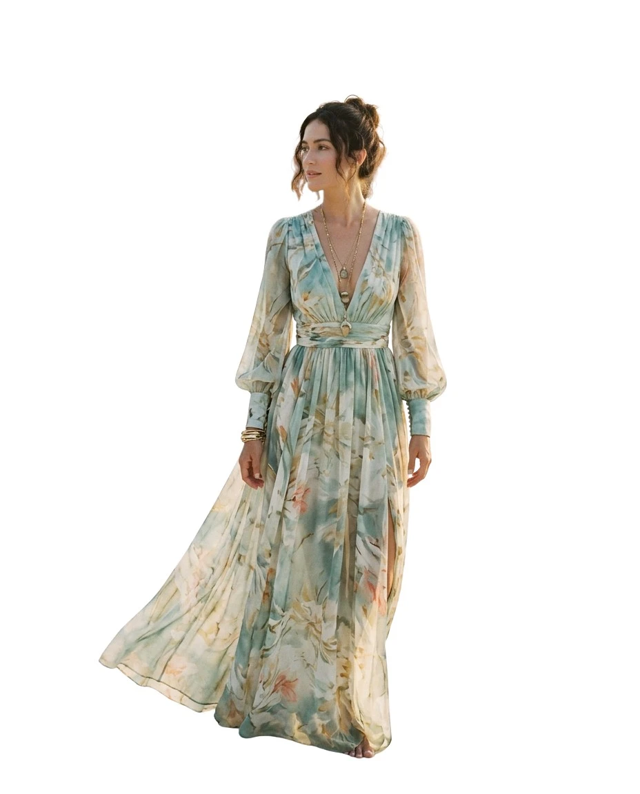 Gemma Deeks Style Guide: Resort Wear wedding guest dress in Maldives Summer 2026