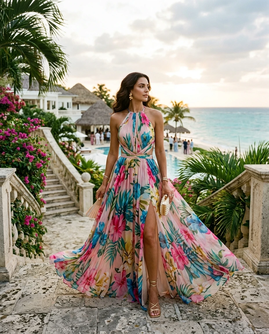 Gemma Deeks Style Guide: Resort Wear wedding guest dress in Montego Bay Summer 2026
