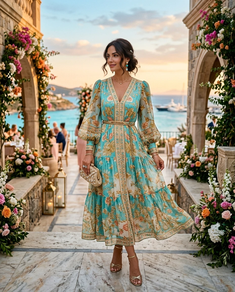 Gemma Deeks Style Guide: Resort Wear wedding guest dress in Turkey Summer 2026