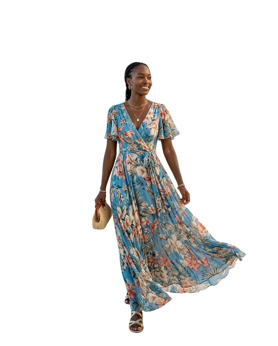 Gemma Deeks Style Guide: Resort Wear wedding guest dress in Zanzibar Summer 2026