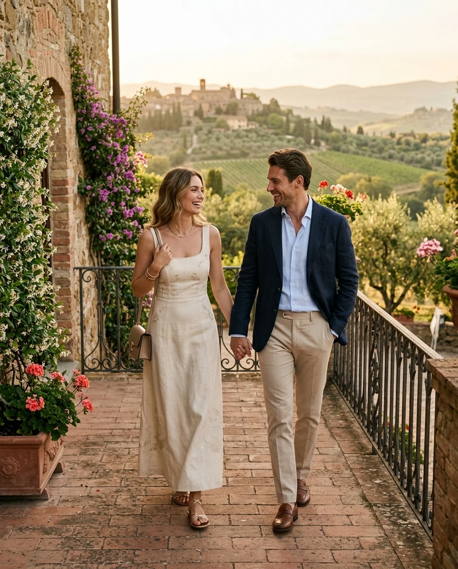 Gemma Deeks Style Guide: Semi Formal Date night in Tuscany Summer 2026