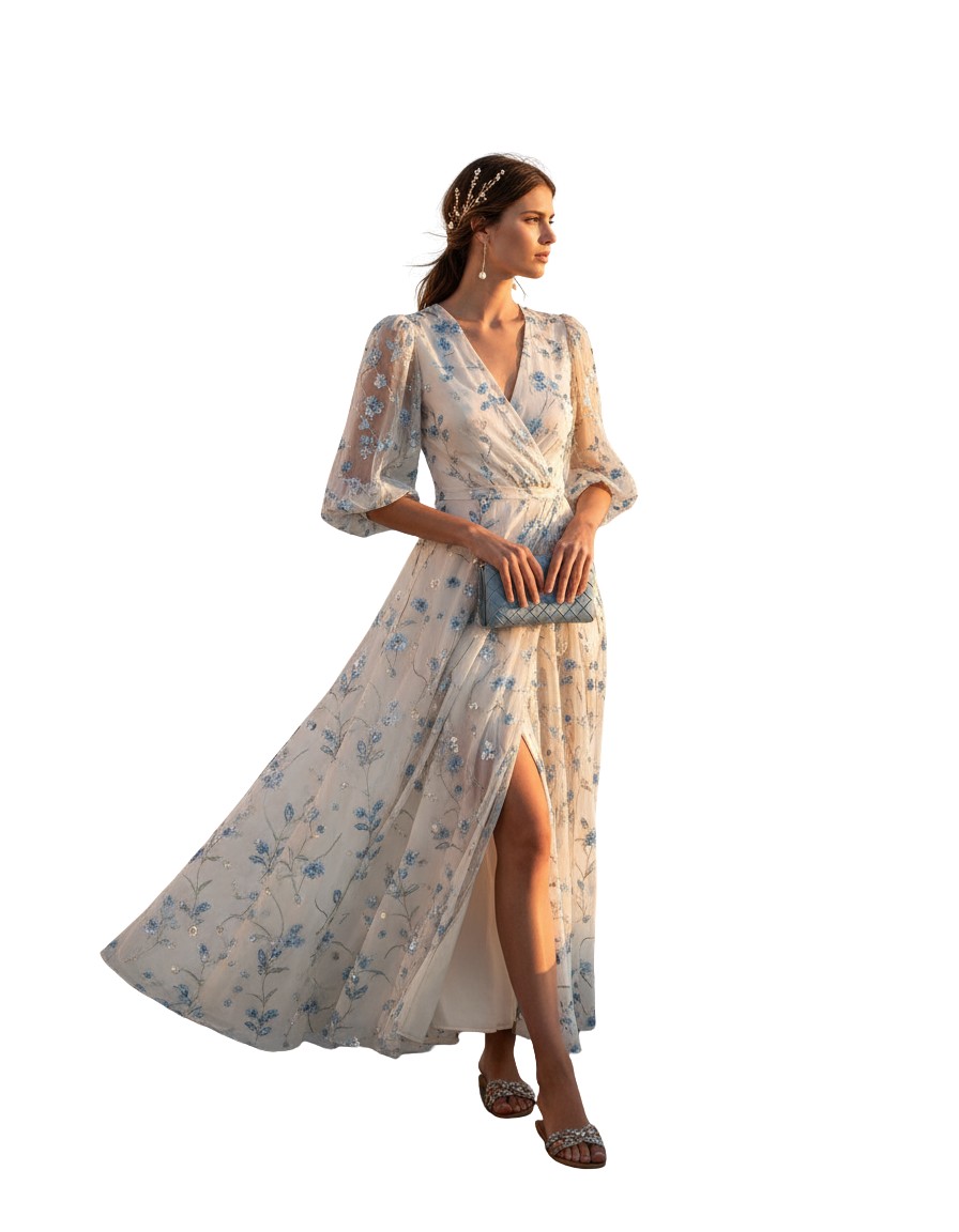 Gemma Deeks Style Guide: Semi Formal Designer Summer Dresses in Santorini Summer 2026