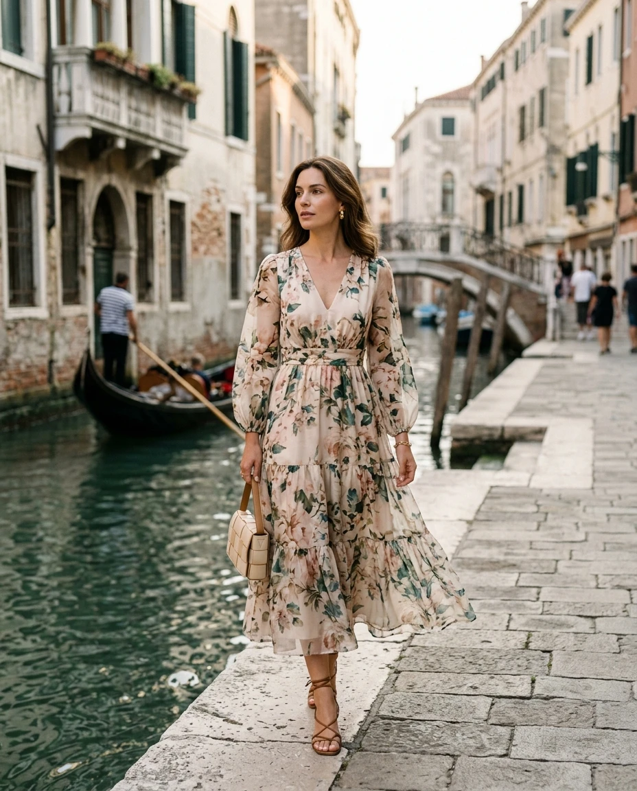 Gemma Deeks Style Guide: Semi Formal Designer Summer Dresses in Venice Summer 2026