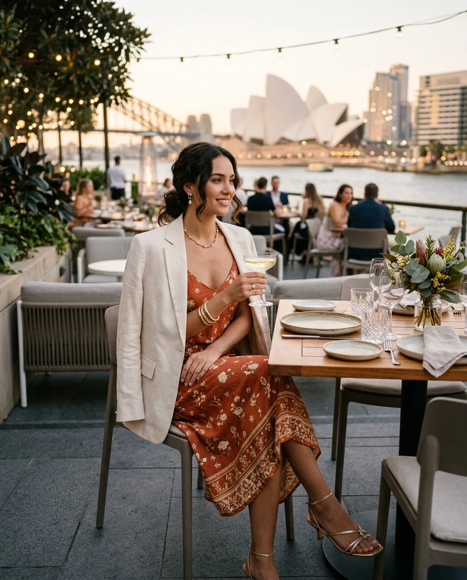 Gemma Deeks Style Guide: Semi Formal dinner outfit in Australia Summer 2026