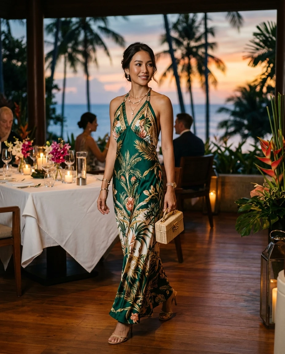 Gemma Deeks Style Guide: Semi Formal dinner outfit in Thailand Summer 2026