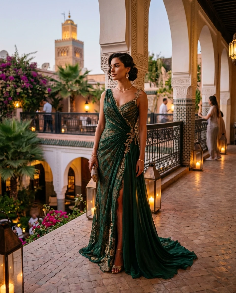 Gemma Deeks Style Guide: Semi Formal gala gown in Marrakech Summer 2026