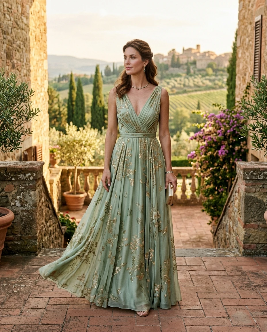 Gemma Deeks Style Guide: Semi Formal gala gown in Tuscany Summer 2026