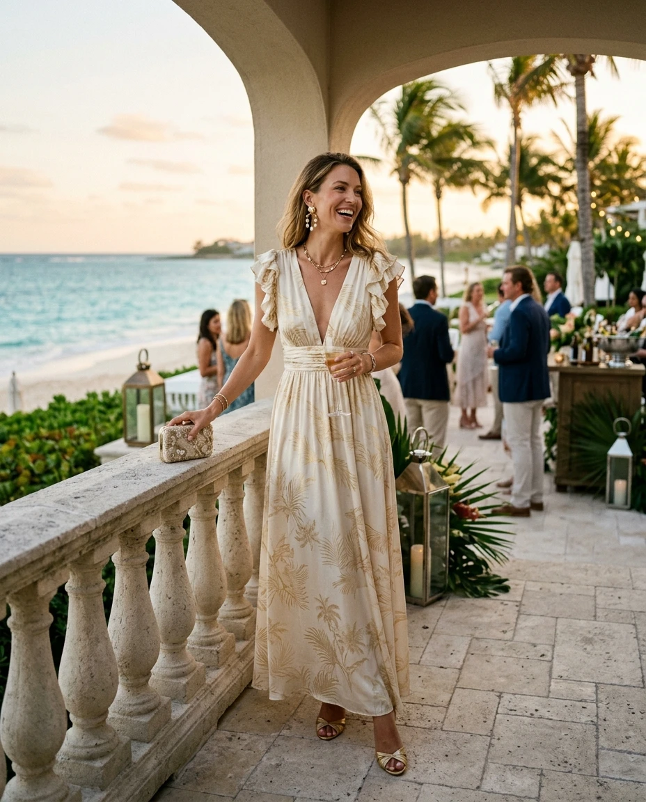 Gemma Deeks Style Guide: Semi Formal Holiday parties in Bahamas Summer 2026