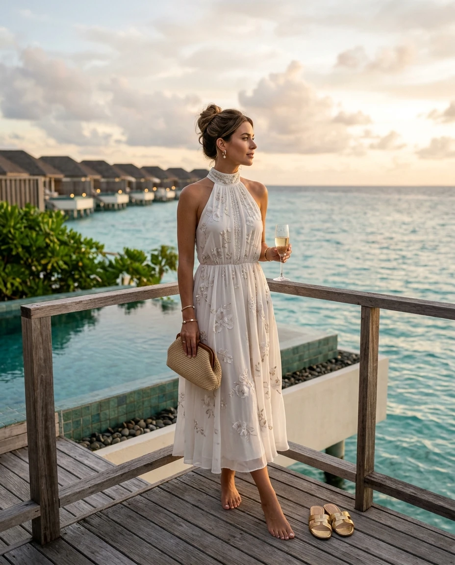 Gemma Deeks Style Guide: Semi Formal Holiday parties in Maldives Summer 2026