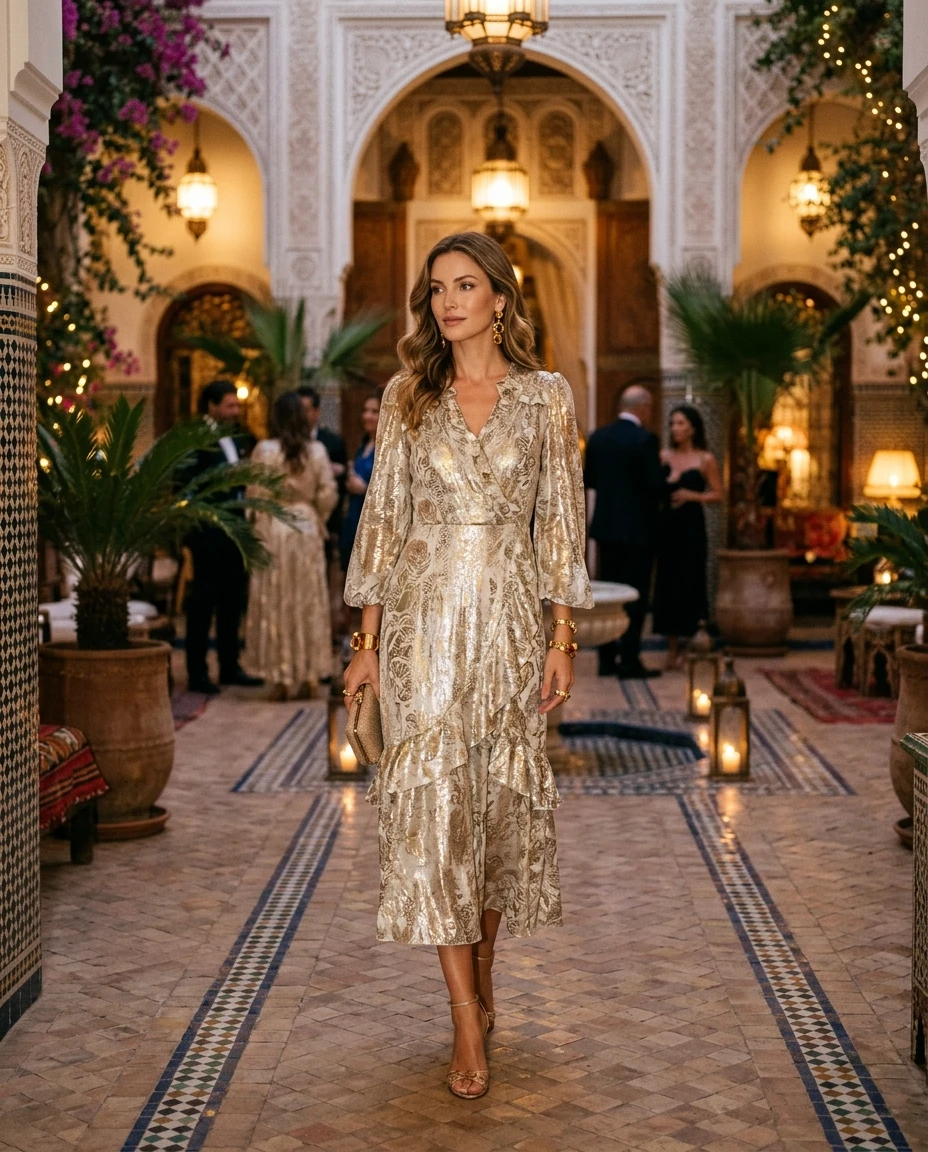 Gemma Deeks Style Guide: Semi Formal Holiday parties in Moroco Summer 2026