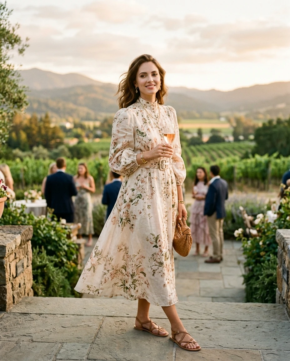 Gemma Deeks Style Guide: Semi Formal Holiday parties in Napa Valley Summer 2026